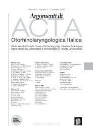 Argomenti di - Acta Otorhinolaryngologica Italica