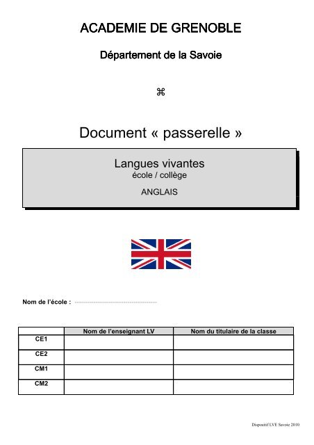 anglais - Inspection académique de la Savoie