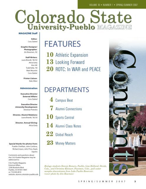 Colorado State University-Pueblo MAGAZINE Spring/Summer 2007