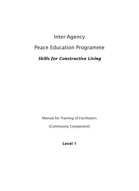 Manual for training of facilitators (community component ... - INEE