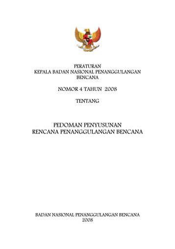 pedoman penyusunan rencana penanggulangan bencana - GITEWS