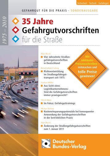 35 Jahre Gefahrgutvorschriften fÃ¼r die StraÃe - Bundesanzeiger Verlag