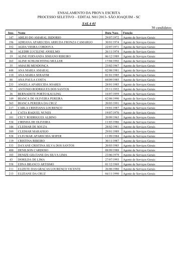 ENSALAMENTO DA PROVA ESCRITA PROCESSO SELETIVO ...