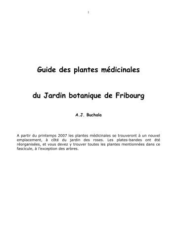 Guide des plantes mÃ©dicinales du Jardin botanique de ... - Moodle 2