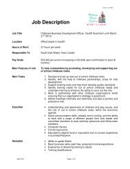 Job Description - Clybiau Plant Cymru: Kid's Clubs