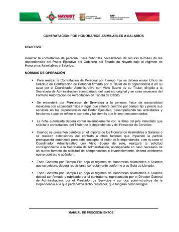 CONTRATACIÃN POR HONORARIOS ASIMILABLES A SALARIOS ...