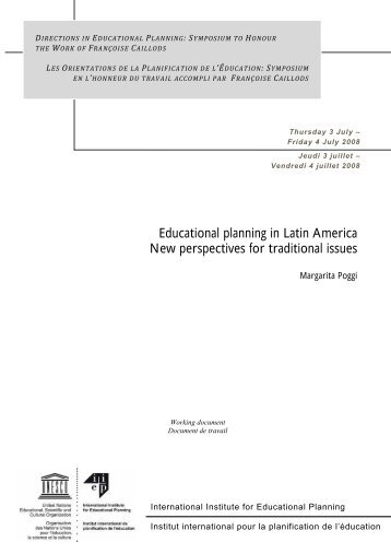 Educational planning in Latin America New ... - IIEP - Unesco