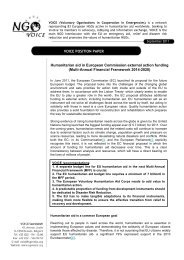 VOICE position paper Humanitarian aid in European Commission