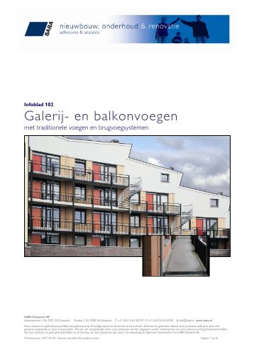 Galerij- en balkonvoegen - Saba