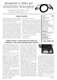 Rundbrief 1/2002 der - Zaltho-Sangha