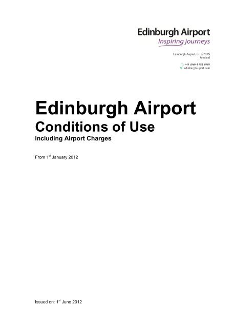 Conditions of Use - Edinburgh Airport