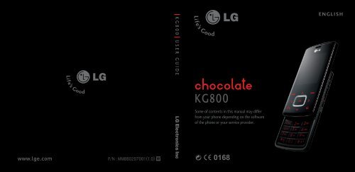 LG Chocolate KG800 Manual - BASE