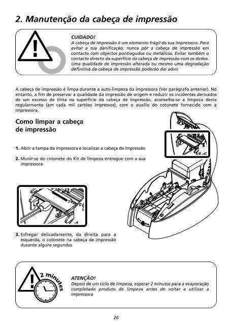 1. Painel de controlo da impressora - Evolis