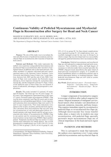 Continuous Validity of Pedicled Myocutaneous and Myofascial ... - NCI