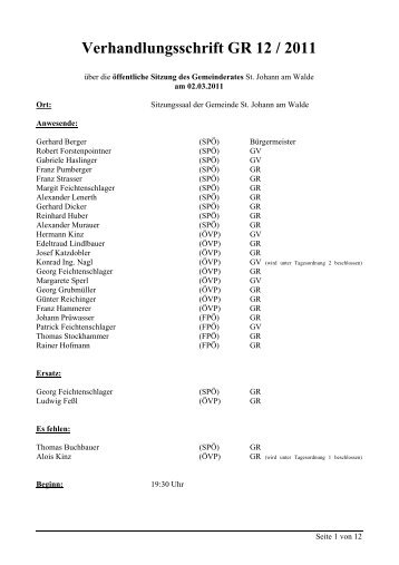 GR-Sitzung 12/2011 (45 KB) - .PDF - St. Johann am Walde