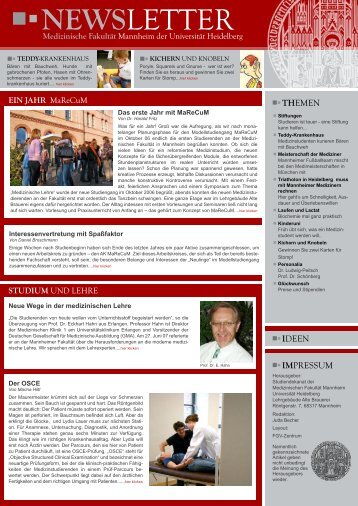 nEwSLetter - Medizinische Fakultät Mannheim - Universität ...