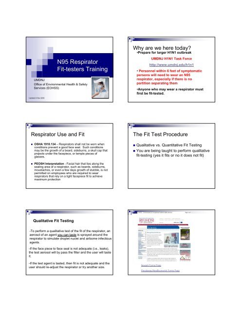 N95 Respirator Fit-testers Training