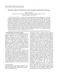 Microbial Safety of Fruit and Vegetable products and Hurdle ...