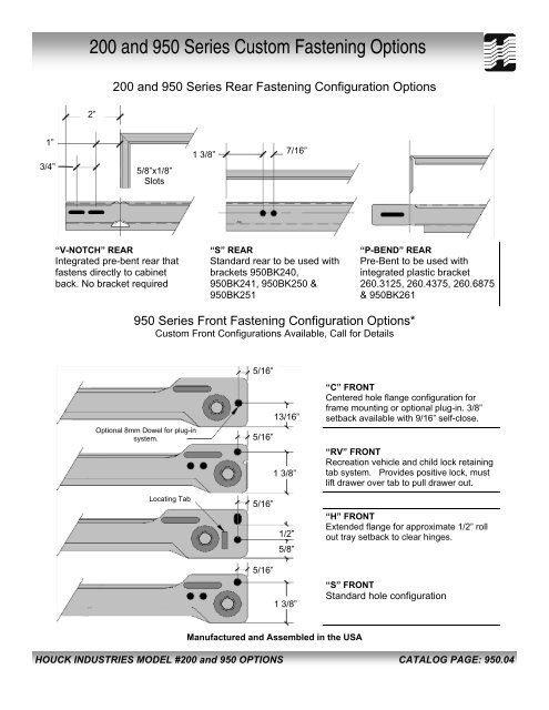 950 Rv Drawer Retaining S