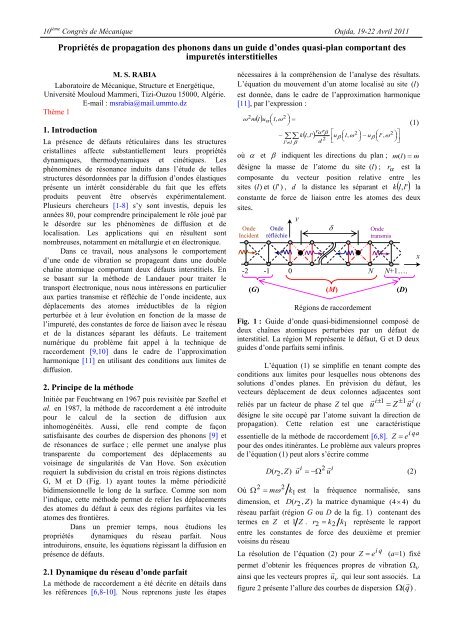 diffusion de phonons par des impuretes - Université Mouloud ...