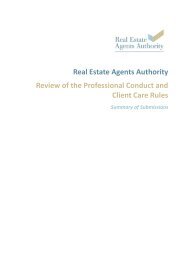 Summary of Submissions - Real Estate Agents Authority