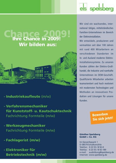 (m/w) Bewerben Sie sich jetzt! Chance 2009!