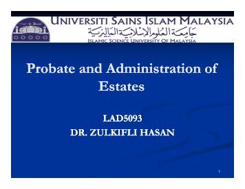 Probate and Administration of Estate