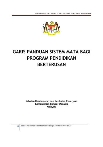 1. Garis Panduan Sistem Mata bagi Program Pendidikan ... - Dosh