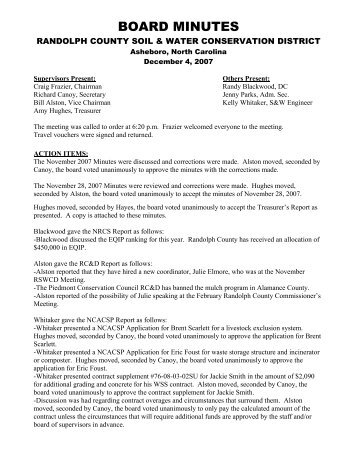 BOARD MINUTES - Randolph County Government