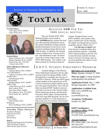 ToxTalk Volume 32-2 - Society of Forensic Toxicologists