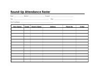 Round-Up Attendance Roster