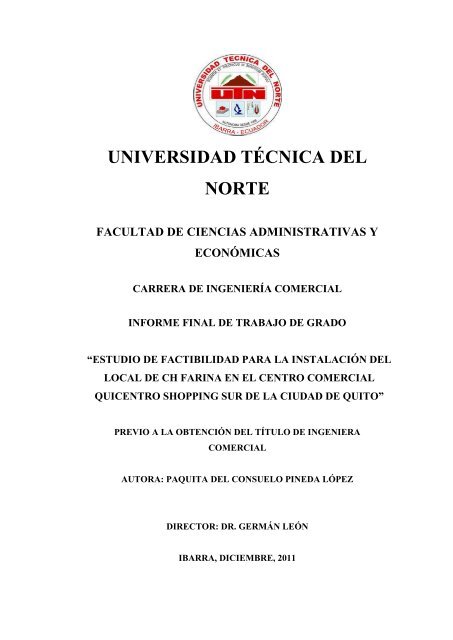 Universidad Ta C Cnica Del Norte Facultad De Ciencias