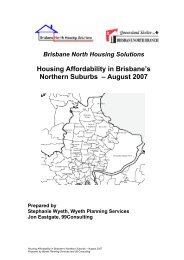 Housing Affordability in Brisbane's Northern Suburbs – August 2007