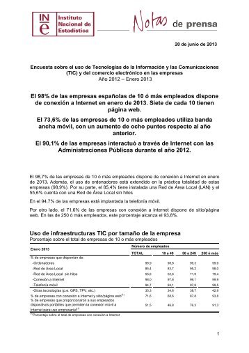 Encuesta sobre el uso de TIC y comercio electrÃ³nico en las empresas