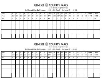 Goldenrod Disc Golf Course - Genesee County Parks and ...