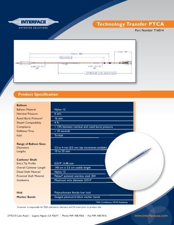 Product Specification - Interface Catheter Solutions