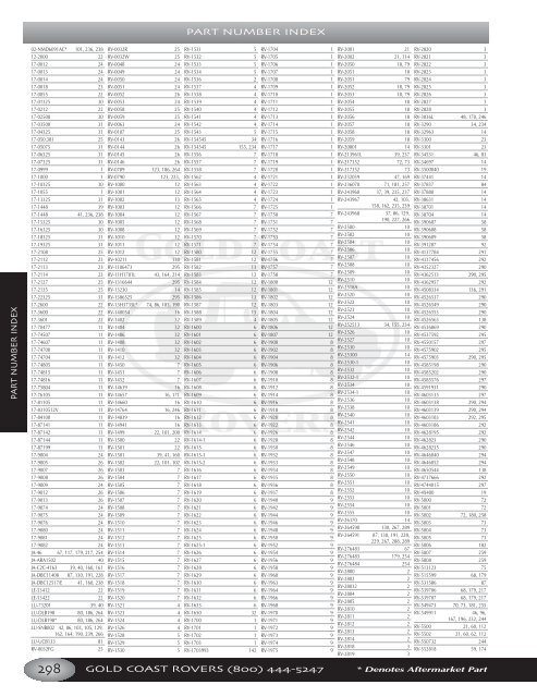 gold coast rovers ( ) partnumber in dex part number index - landy.ee