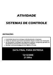 ATIVIDADE SISTEMAS DE CONTROLE