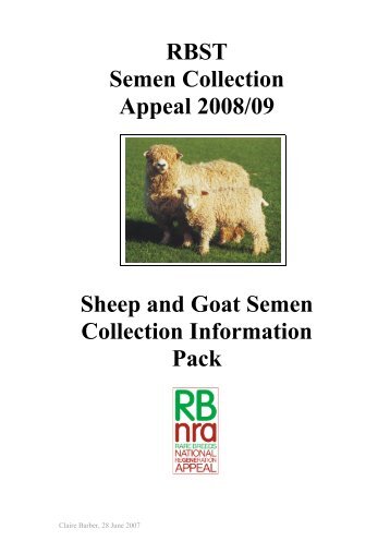 RBST Semen Collection Appeal 2008/09 Sheep and Goat Semen ...