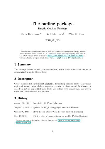 The outline package