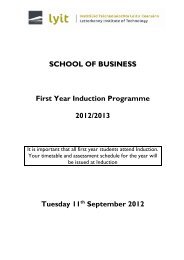 SCHOOL OF BUSINESS First Year Induction Programme 2012/2013 ...
