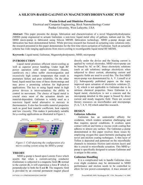 A Silicon Based Galinstan Magnetohydrodynamic Pump - 