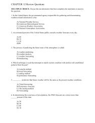 CHAPTER 12 Review Questions - Earth and Atmospheric Sciences