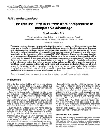 The fish industry in Eritrea: from comparative to competitive advantage