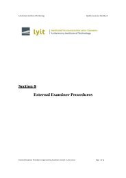 External Examinations Procedure - Letterkenny Institute of Technology