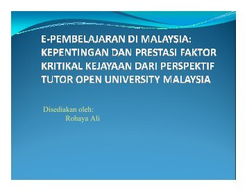 Disediakan oleh: Rohaya Ali - Open University Malaysia