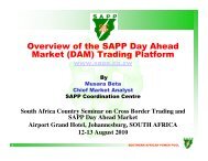 Overview of the SAPP Day Ahead Market - Southern African Power ...