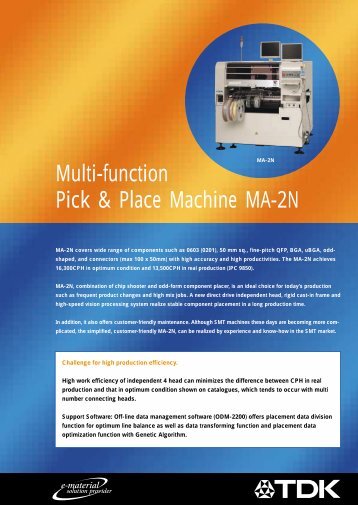 Multi-function Pick & Place Machine MA-2N - TDK Electronics ...