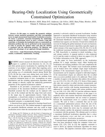 Bearing-Only Localization Using Geometrically Constrained ...