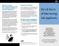 Do's and Don'ts of Interviewing Job Applicants - ADP